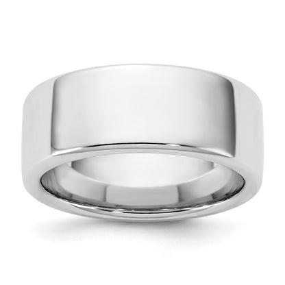 14K White Gold 8mm European Comfort Fit Band, Size 6 - Image 1