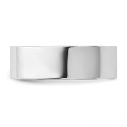 14K White Gold Flat Comfort Fit Band, 6.5mm, Size 11 - Image 3