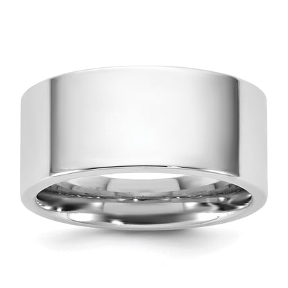14K White Gold 9mm Flat Comfort Fit Band - Image 1