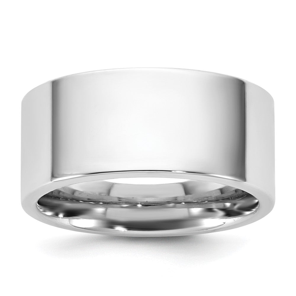 14K White Gold 9mm Flat Comfort Fit Band - Image 1