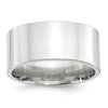 14k White Gold 10mm Standard Weight Flat Comfort Fit Wedding Band Size 11.5
