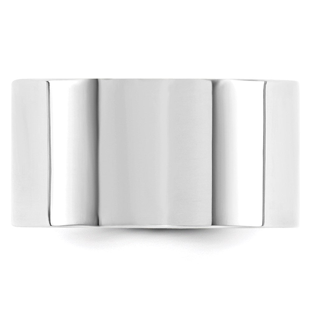 10k White Gold Comfort Fit Wedding Band - 12mm, Size 14 - Image 2