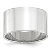 14k White Gold 12mm Lightweight Flat Wedding Band Size 5.5