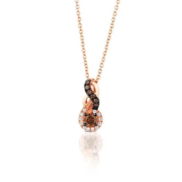 Le Vian Necklace (18 inches, adjustable) in Rose Gold featuring Chocolate Diamonds.