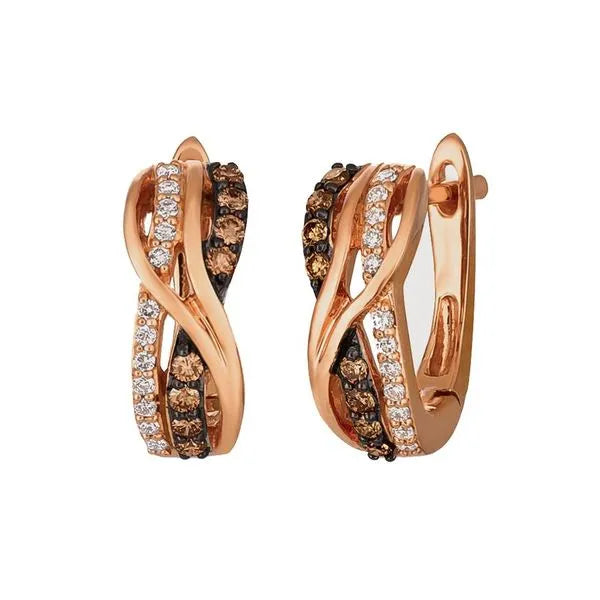 Le Vian Earrings featuring Chocolate Diamonds. These earrings offer total weight 0.25 ctw.