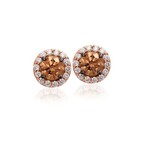 Le Vian 14K Strawberry Gold Chocolate Diamond Stud Earrings 0.53ct