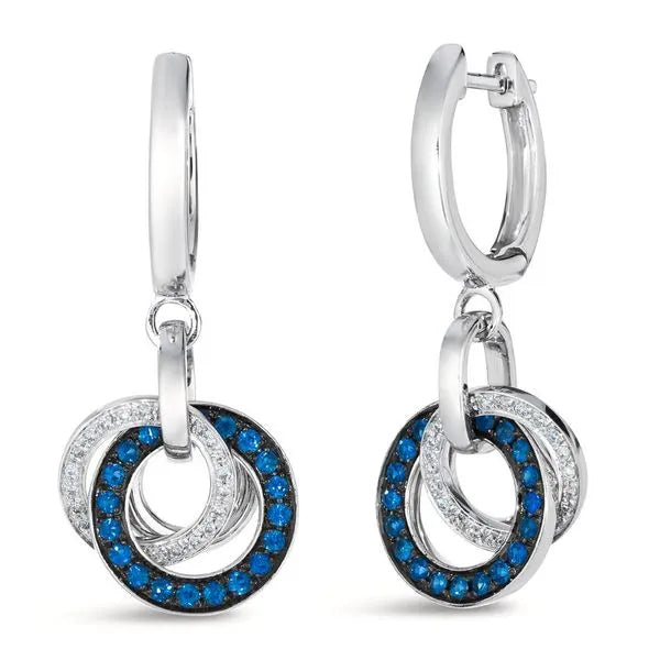 Le Vian Earrings featuring Diamonds, Sapphire. These earrings offer total weight 0.50 ctw.