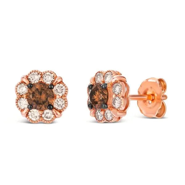 Le Vian Earrings with Radiant Chocolate Diamonds, Nude Diamonds. These earrings offer total weight 0.50 ctw.