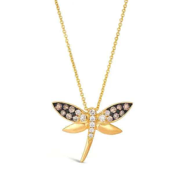 Le Vian Necklace (18 inches, adjustable) in Yellow Gold featuring Chocolate Ombré Diamonds, Nude Diamonds.