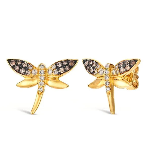 Le Vian Earrings in 14K Honey Gold featuring Nude Diamonds. These earrings offer total weight 0.20 ctw.