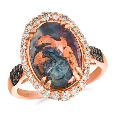 LeVian 14K strawberry gold ring chocolate aquadite nude diamond chocolate diamond WJYH 5