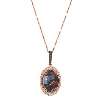 LeVian 14K strawberry gold pendant chocolate aquadite nude diamond chocolate diamond WJYH 6