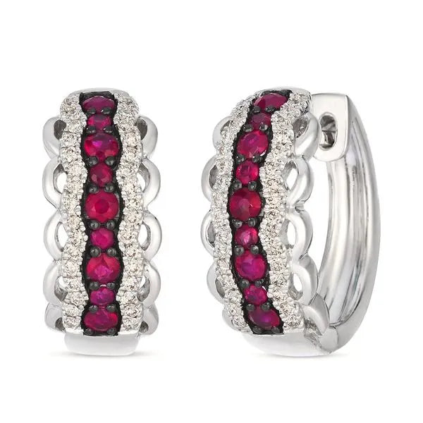 Le Vian Earrings with Radiant Diamonds, Ruby.