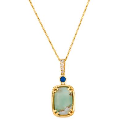 Le Vian 14k Honey Gold Peacock Aquaprase, Blueberry Sapphire & Nude Diamonds Pendant WJZJ13