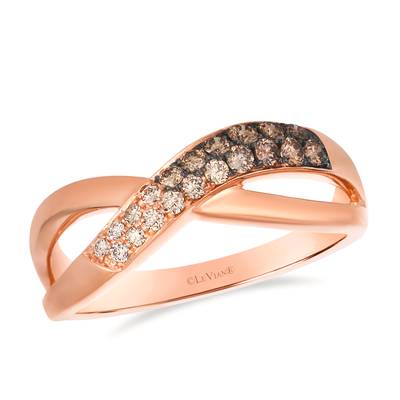 LeVian 14K strawberry gold ombre ring nude diamond chocolate ombre diamond WKCG 8