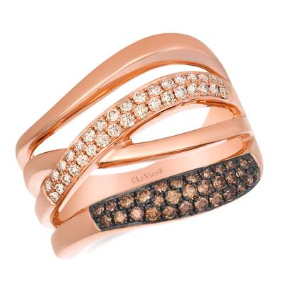 LeVian 14K strawberry gold ring chocolate diamond nude diamond WKCG 9