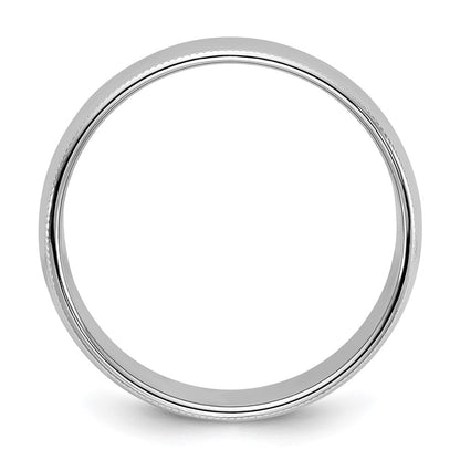 14k White Gold Milgrain Half Round Wedding Band, Size 14 - Image 1
