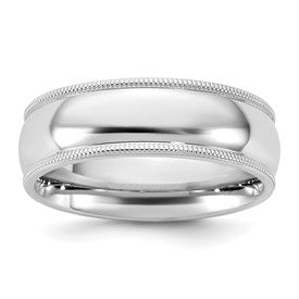 14KW 6.5mm Milgrain Comfort Fit Band Size 14