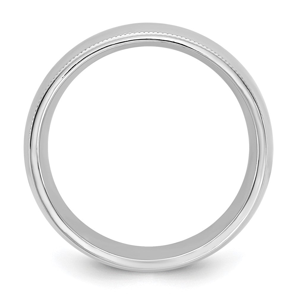 14K White Gold Milgrain Comfort Fit Band, Size 13 - Image 2