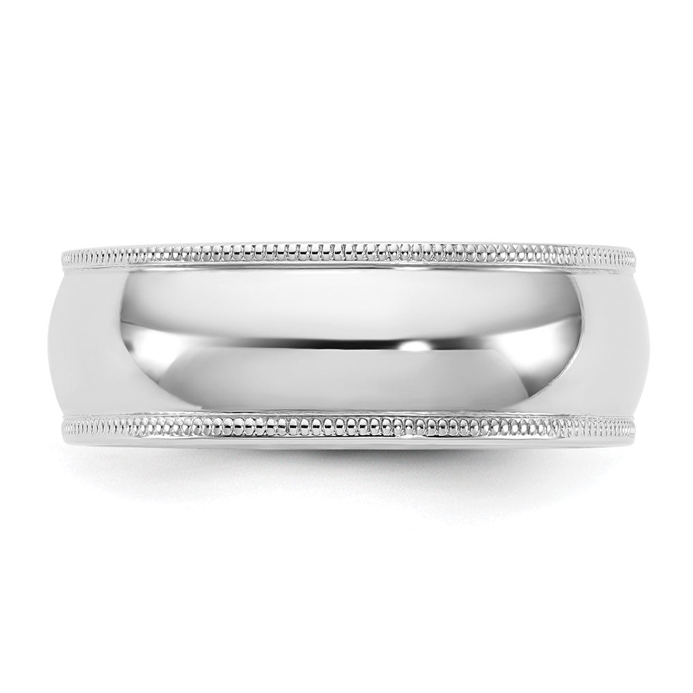 14K White Gold Milgrain Comfort Fit Band, Size 11.5 - Image 3