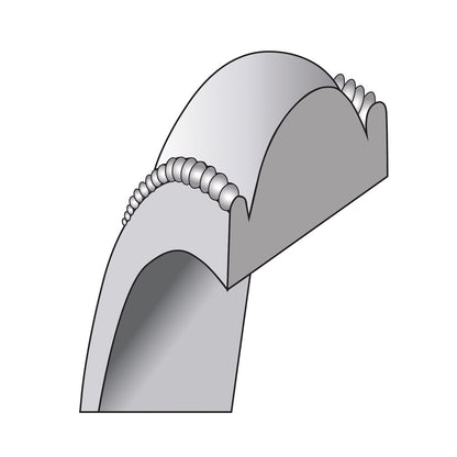 14KW 7mm Milgrain Half Round Band Size 12.5