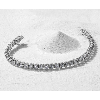 14k White Gold Complete 1 carat Round AA Diamond 4-prong 7 inch Tennis Bracelet