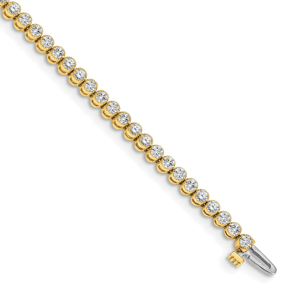 14k Complete 2.13 carat Round A Diamond 2-prong 7 inch Tennis Bracelet