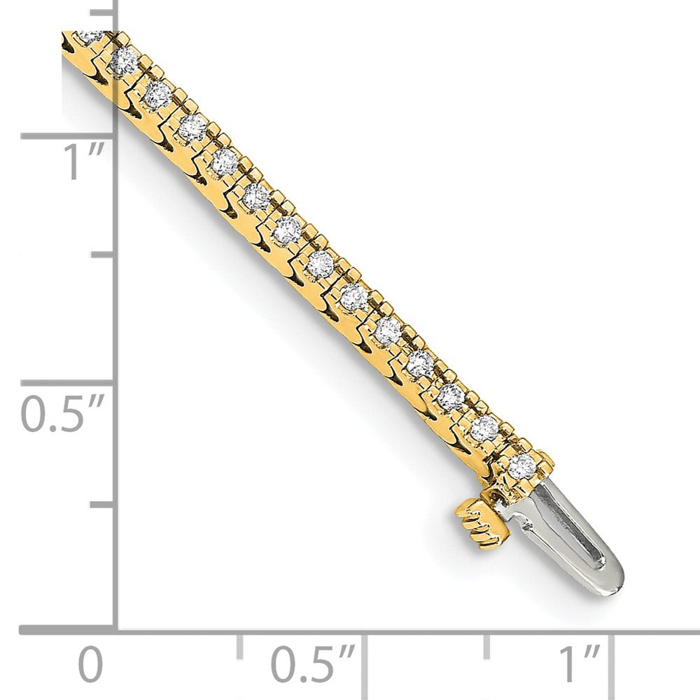 14k Complete 1.25 carat Round A Diamond 4-prong 7 inch Tennis Bracelet - View 4