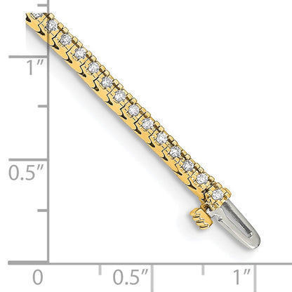 14k Complete 1.25 carat Round A Diamond 4-prong 7 inch Tennis Bracelet - View 4