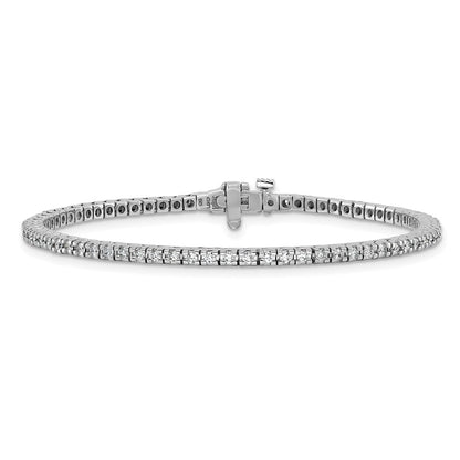 14k White Gold Complete 1.25 carat Round AAA Diamond 4-prong 7 inch Tennis Bracelet - View 3