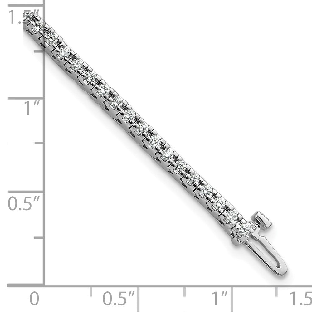 14k White Gold Complete 1.25 carat Round AAA Diamond 4-prong 7 inch Tennis Bracelet - View 5