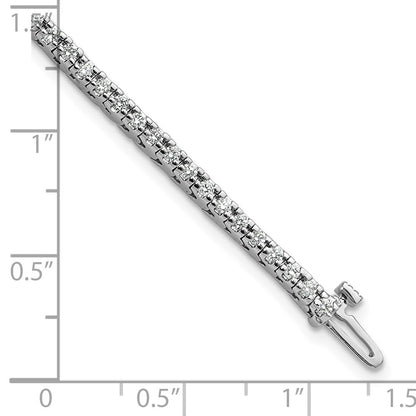 14k White Gold Complete 1.25 carat Round AAA Diamond 4-prong 7 inch Tennis Bracelet - View 5