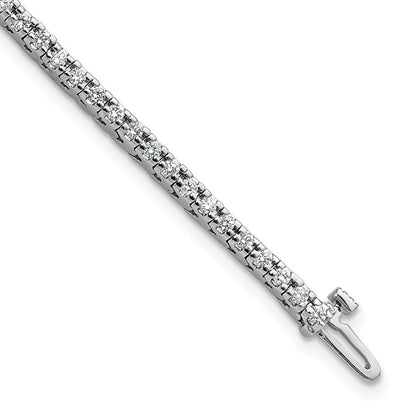 14k White Gold Complete 1.25 carat Round AAA Diamond 4-prong 7 inch Tennis Bracelet