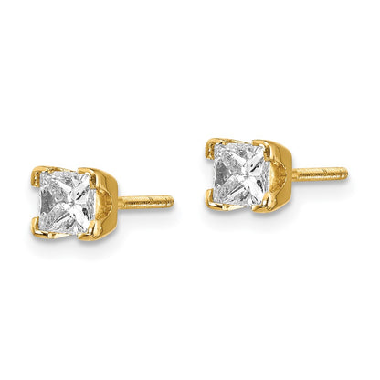 14k White Gold Princess-Cut Diamond Stud Earrings - Image 1