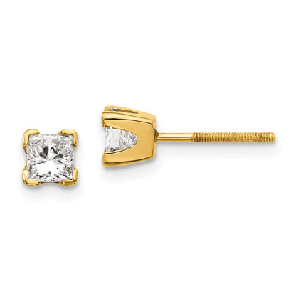 14k AAA Quality Complete Princess-cut Diamond Earrings