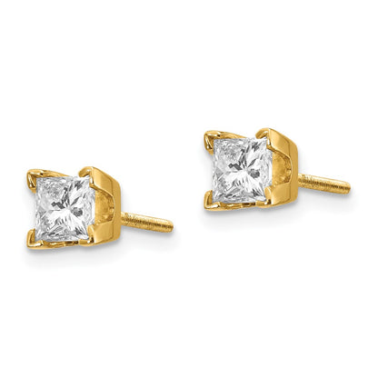 14k White Gold Princess-Cut Diamond Earrings - Image 1