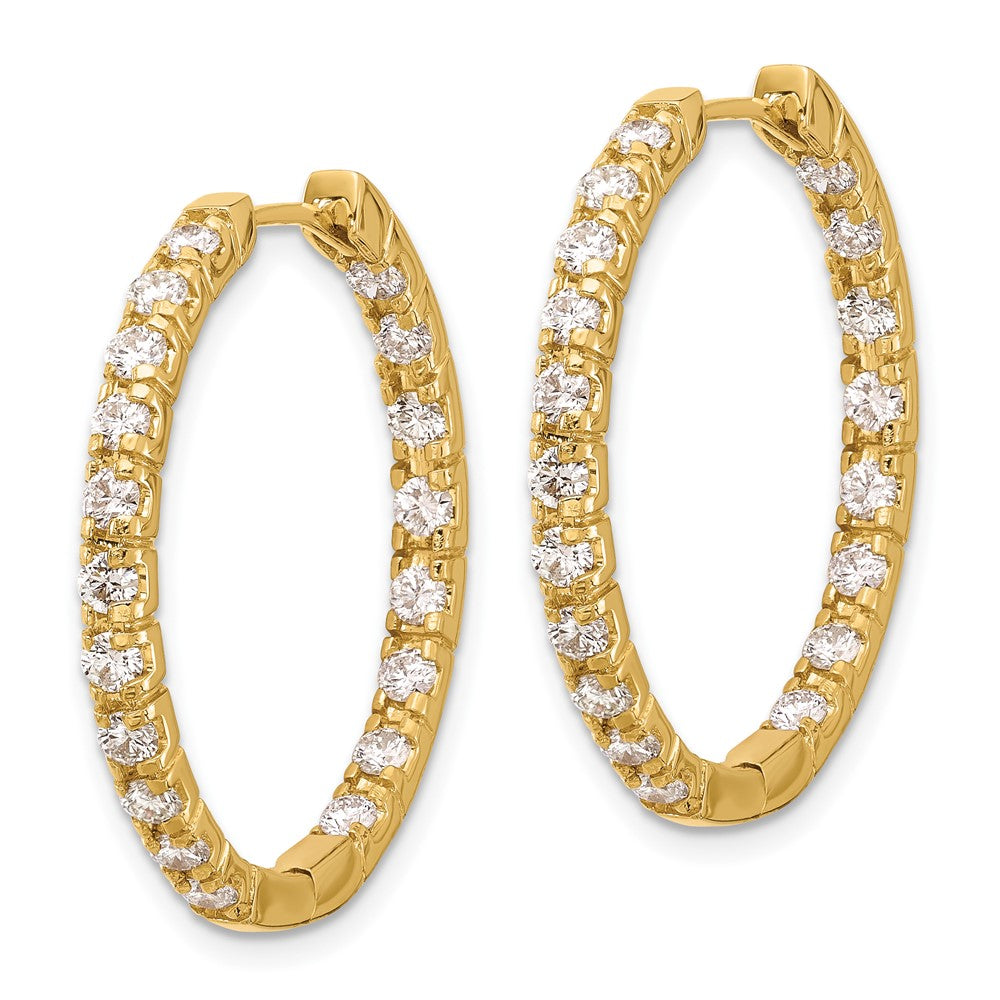 14k 1.9 carat A Diamond In/Out Hinged Hoop Earrings