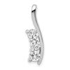 14k White Gold Complete 7/8 carat Three-Stone AA Diamond Curved Bar Chain Slide