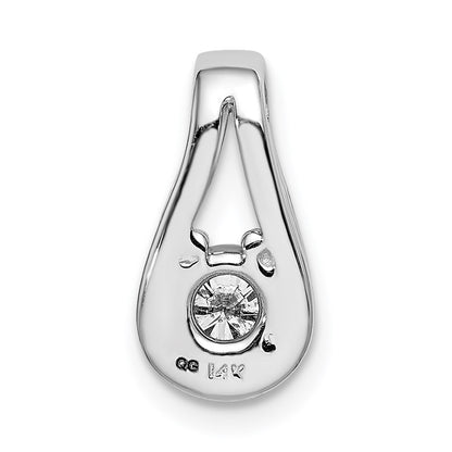 14k White Gold Complete 4.7mm VS Diamond Teardrop-Shape Slide Fits up to 3mm Regular/6mm Fancy or Reversible Omega - View 4