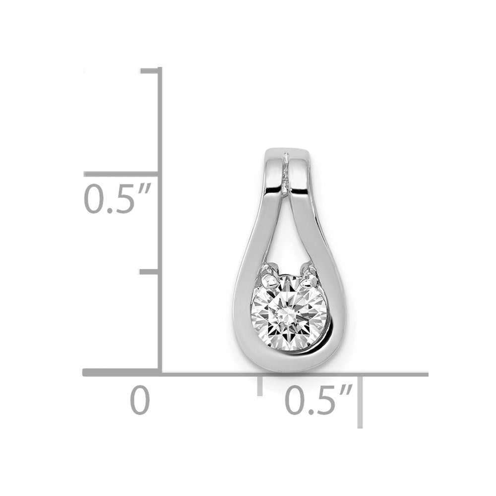 14k White Gold Complete 4.7mm VS Diamond Teardrop-Shape Slide Fits up to 3mm Regular/6mm Fancy or Reversible Omega - View 3