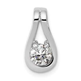14k White Gold Complete 4.7mm VS Diamond Teardrop-Shape Slide Fits up to 3mm Regular/6mm Fancy or Reversible Omega