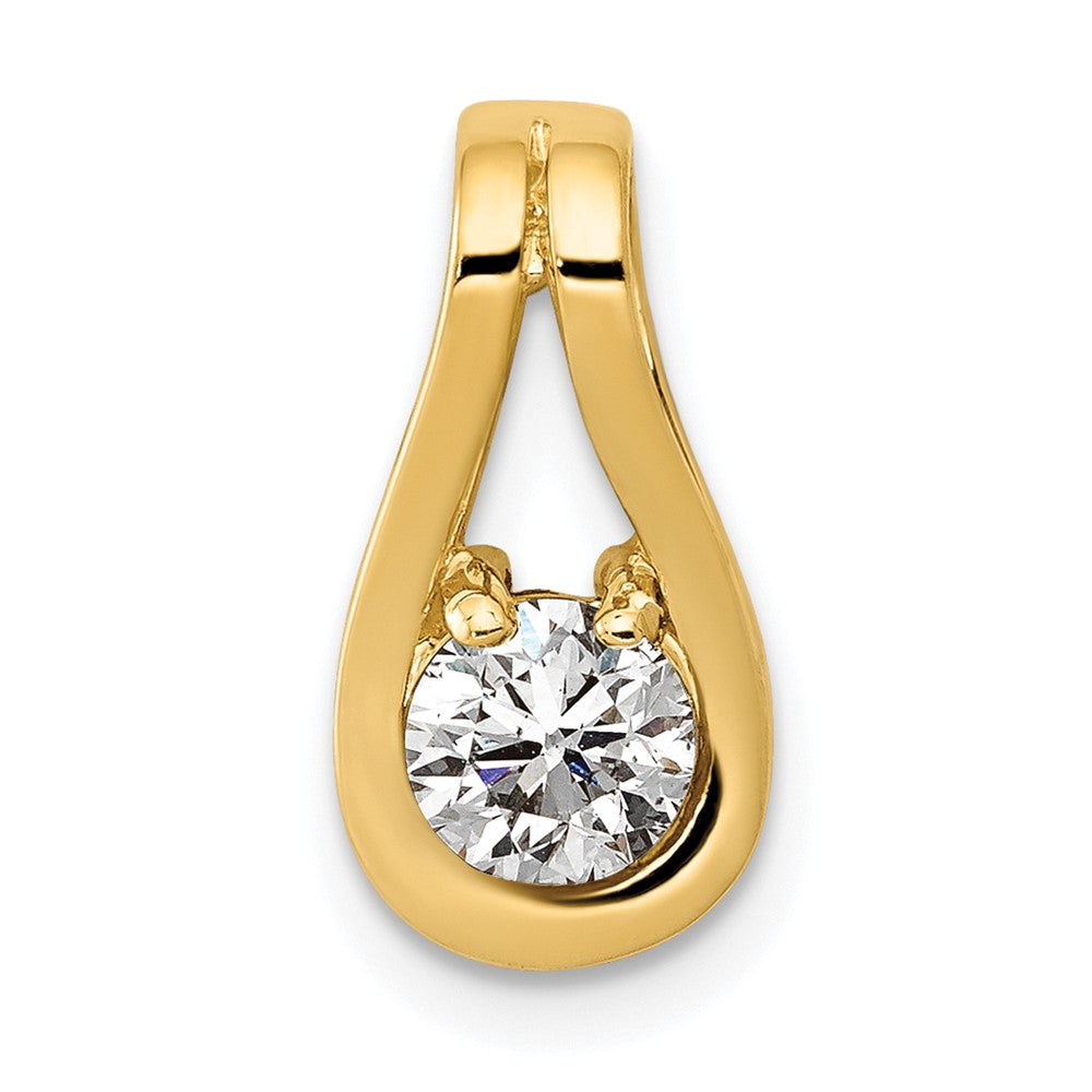 14k Complete 4.7mm VS Diamond Teardrop-Shape Slide Fits up to 3mm Regular/6mm Fancy or Reversible Omega - View 1