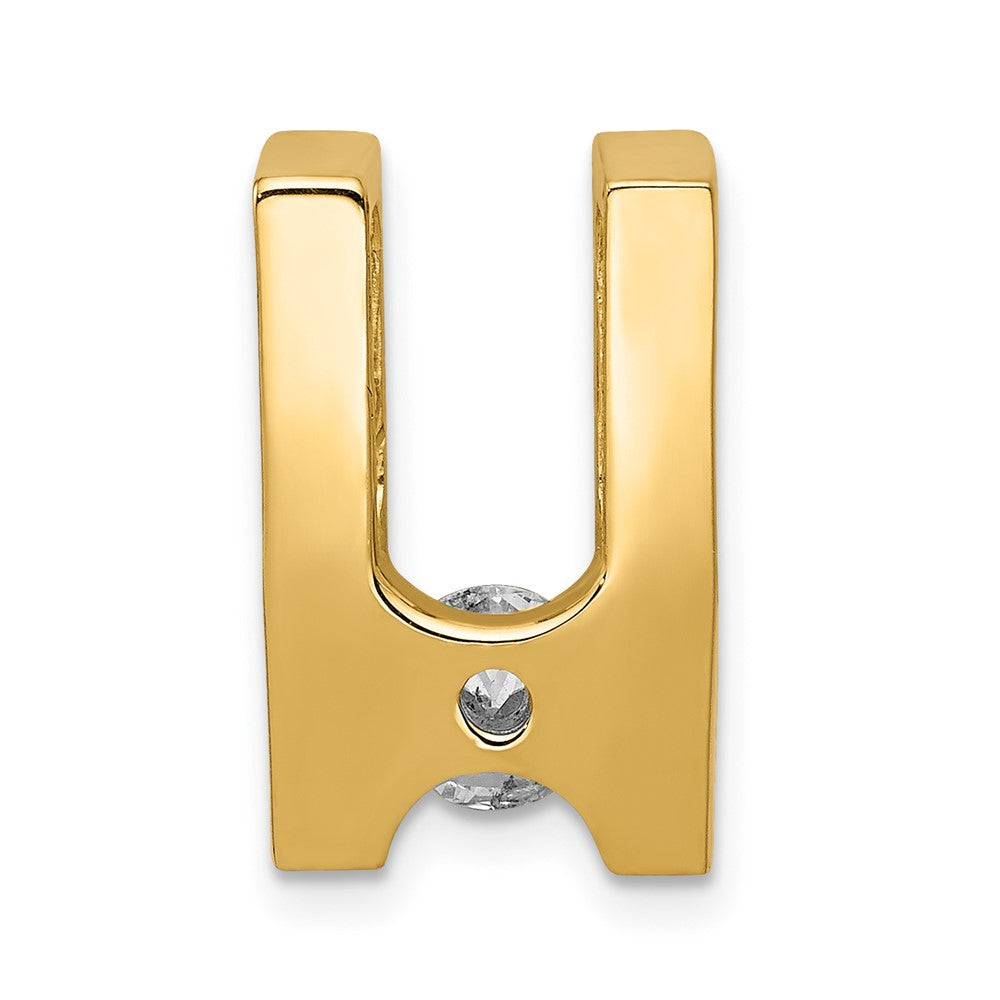 14k Complete AA 5.25mm Diamond Slide Fits up to 6mm Regular/Fancy/Reversible Omega - View 3