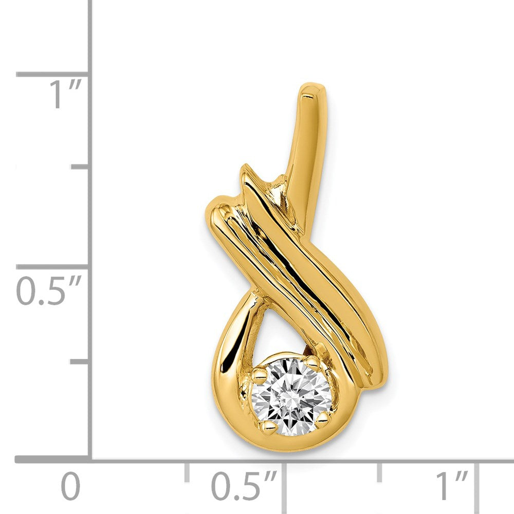 14k Gold Diamond Slide for Omega Necklace, 1/2 Carat, Reversible Design - Image 3