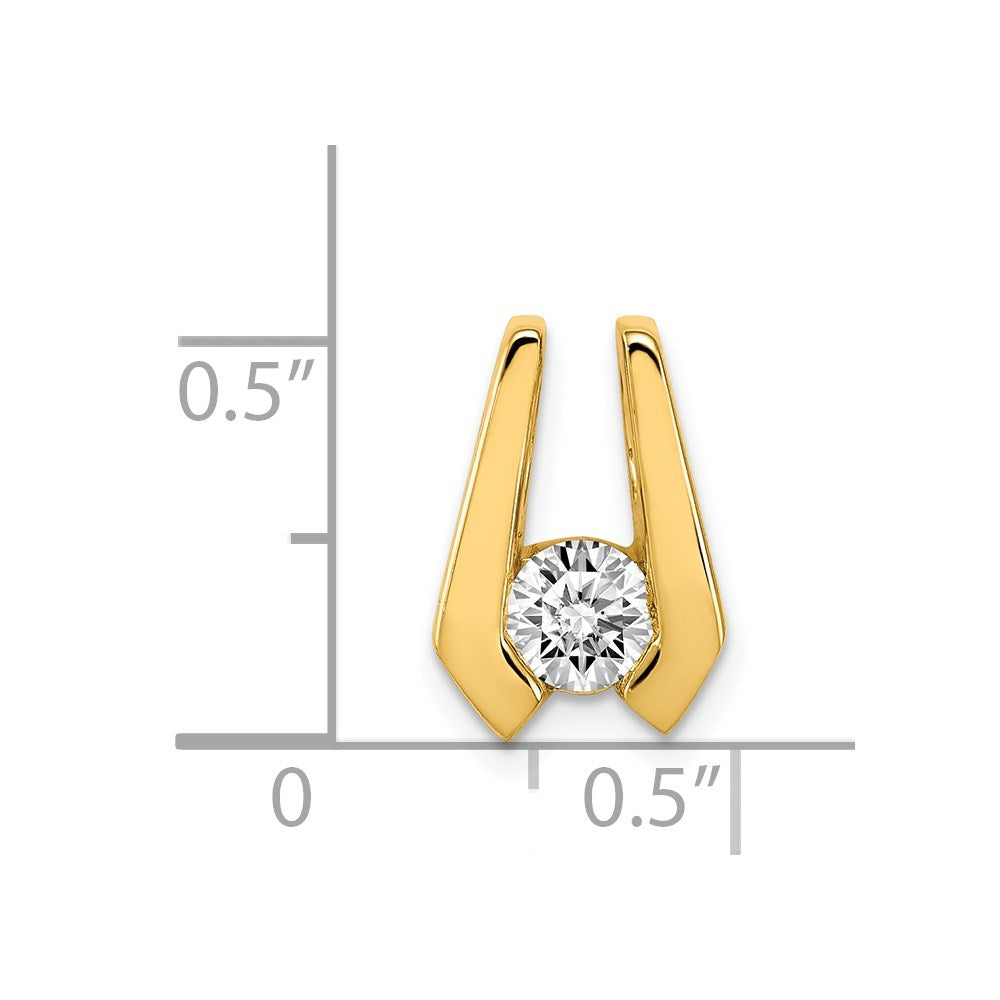 14k Complete VS 4.5mm Diamond Slide Fits up to 2mm Regular/3mm Fancy or Reversible Omega - View 3