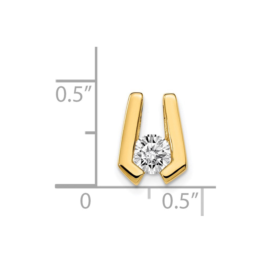 14k Complete VS 4.5mm Diamond Slide Fits up to 2mm Regular/3mm Fancy or Reversible Omega - View 3