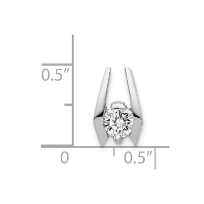 14k White Gold Complete AAA 5.25mm Diamond Slide Fits up to 3mm Fancy or Reversible Omega Only - View 2