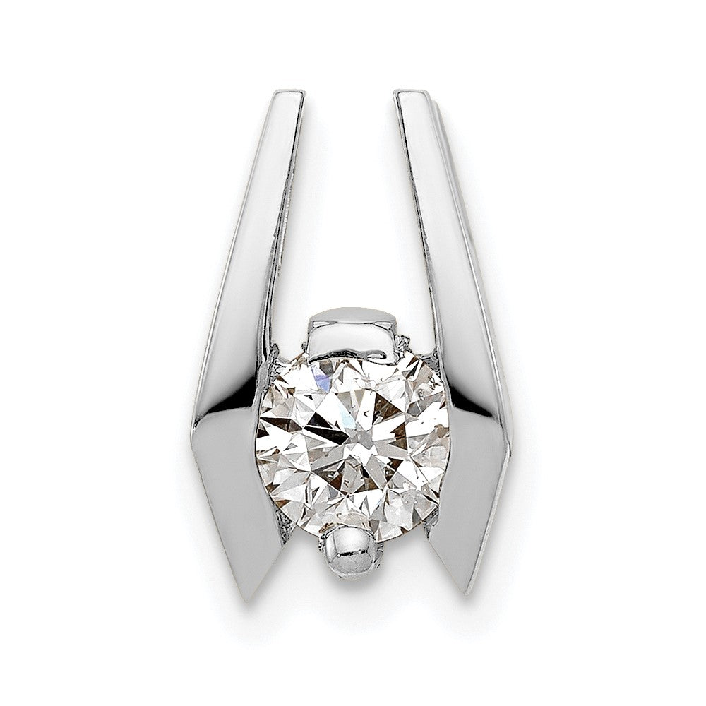 14k White Gold Complete AAA 5.25mm Diamond Slide Fits up to 3mm Fancy or Reversible Omega Only - View 1