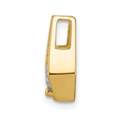 14k Complete AA 5.25mm Diamond Slide Fits up to 3mm Fancy or Reversible Omega Only - View 2