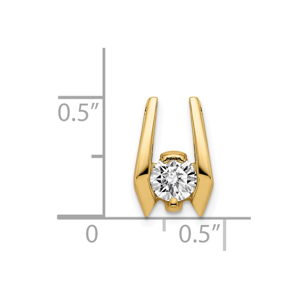 14k Complete VS 4.75mm Diamond Slide Fits up to 3mm Fancy or Reversible Omega Only